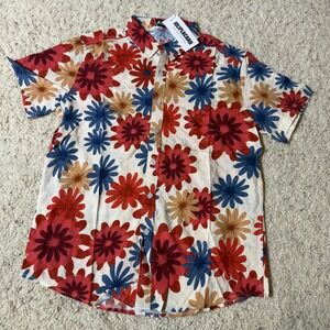 NWT Atlanl JOLIPLACARD Floral Print Button Up Shirt - Men's Short Sleeve Casual